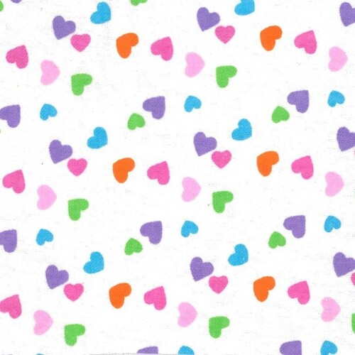 Wincyette Brushed Cotton Flannel Scattered Hearts 30440-12