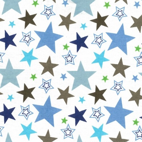 Wincyette Brushed Cotton Flannel Scattered Stars 30440-09