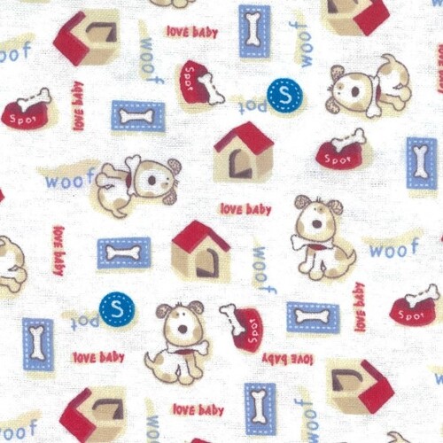 Wincyette Brushed Cotton Flannel Puppy Dogs 30440-16