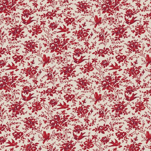 Fabric Remnant-Rue Floriane Bird Floral  60cm