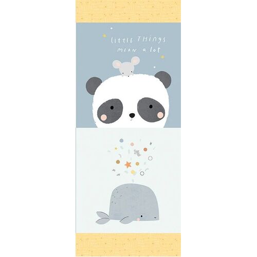 Fabric Remnant - Little Things Animals Quilt Panel 44cm