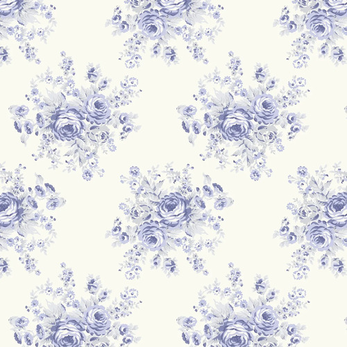 Tanya Whelan Amelie Shabby Roses Fabric Lilac TW221 blue