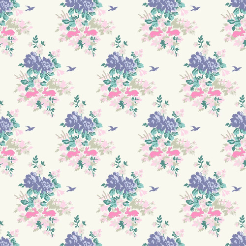 Tanya Whelan Amelie Shabby Rose Bunny Fabric Lilac TW220 blue
