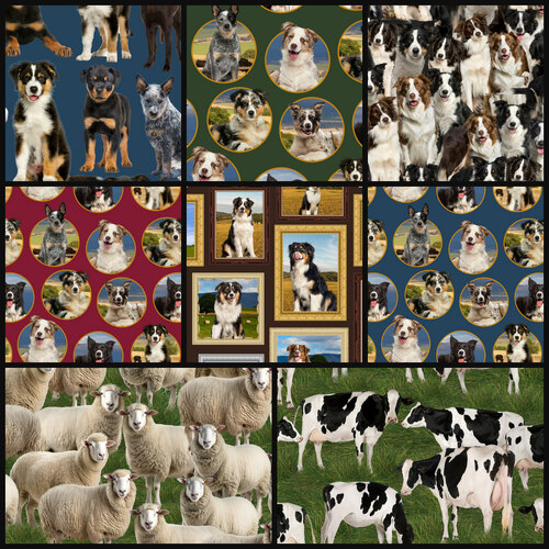 Merino Muster II Dogs, Cows, Sheep Fabric Bundle