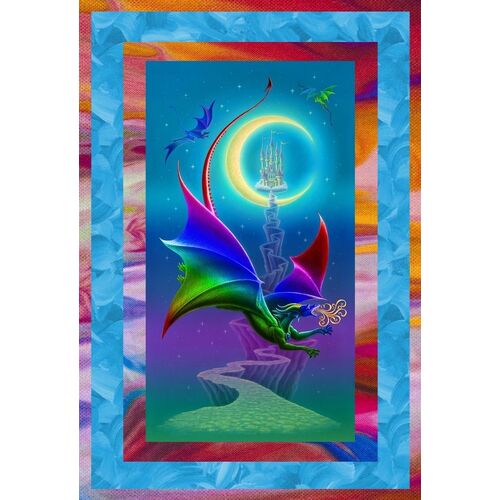 Fire Breathing Dragon Quilt Panel Fabric Kit