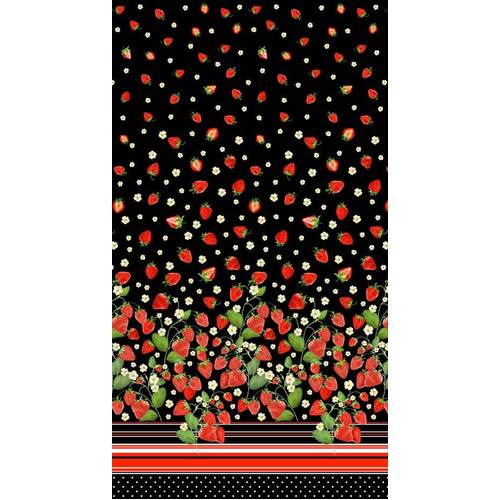 Fabric Remnant-  Strawberry Fields Forever Border 43cm
