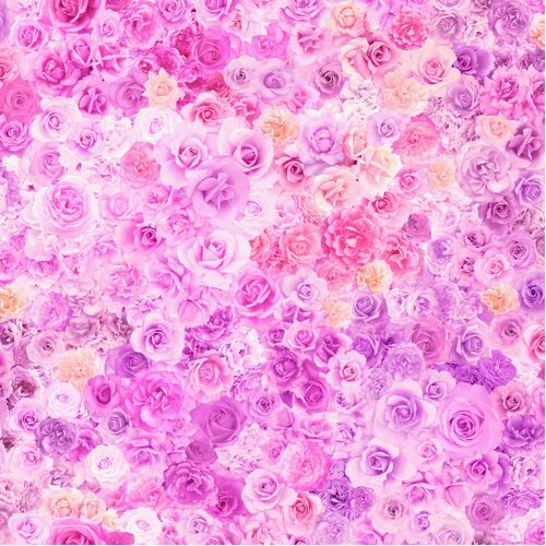 Fabric Remnant-Moda Gradients Parfait Rainbow Roses 83cm