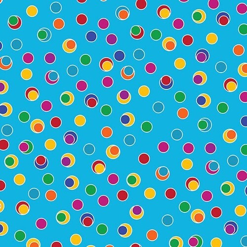 Fabric Remnant -Colour Splash Dot in Dot Blue 87cm