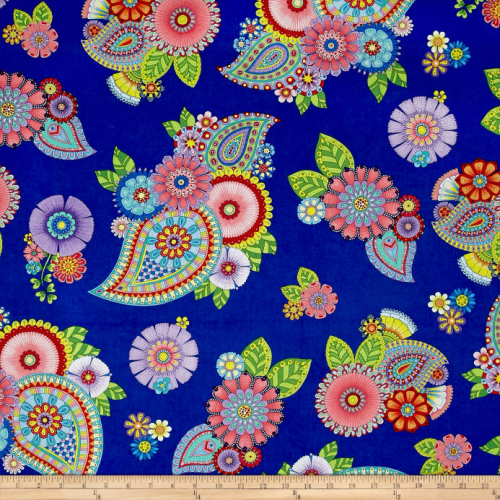 Night Bright Paisley Floral Blue