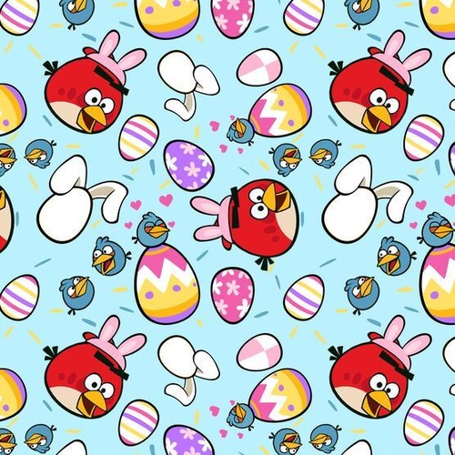 Fabric Remnant -Licensed Angry Birds Easter 39cm