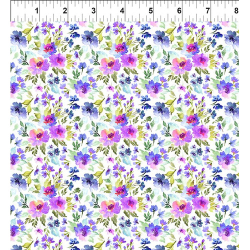 Fabric Remnant -	 Watercolour Beauty Floral 87cm