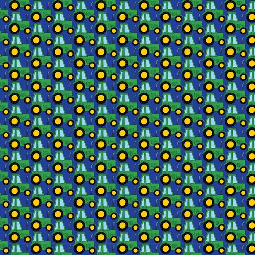 Fabric Remnant-Happy Farm Country Tractors 5080 -99cm