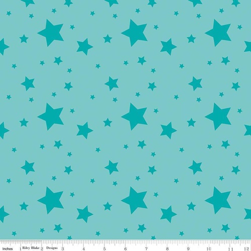 Fabric Remnant -Create Starlight Stars C9806-AQUA 38cm