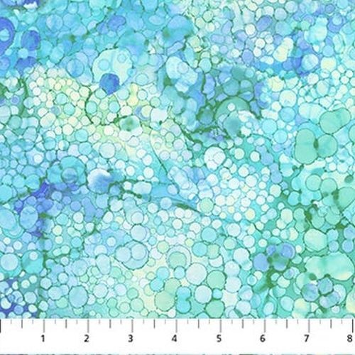Fabric Remnant-	Whale Song Bliss Bubbles Blue DP24988-42 -80cm