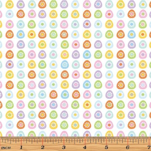 $6.95/Metre - Some Bunny Loves You Eggs White