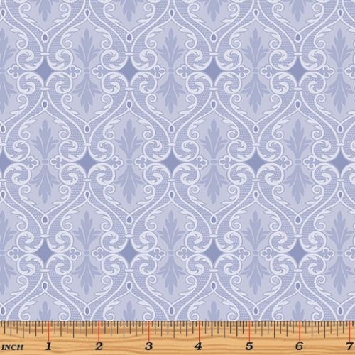 $6.95/Metre - Totally Tulips Damask Periwinkle 3655
