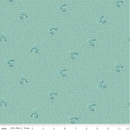 $6.95/M  -Riley Blake Splendor Inspirational Text Mint C9354