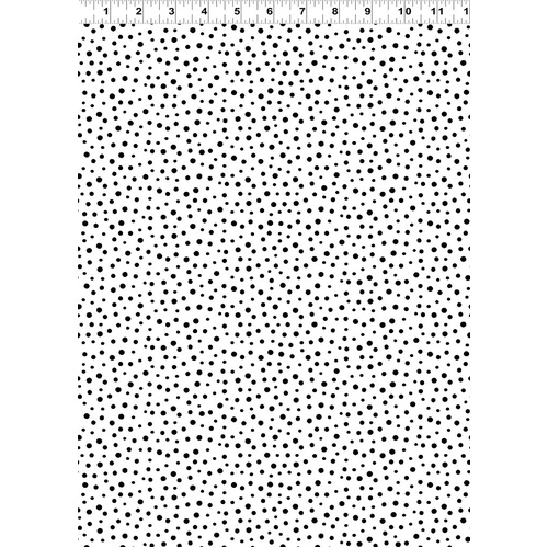 Fabric Remnant-Susybee Irregular Dot White/Black 65cm