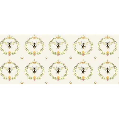 Fabric Remnant- Queen Bee Motif Blocks 38cm