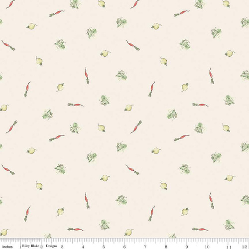 Fabric Remnant -The Tale of Peter Rabbit Beatrix Potter Veggies 88cm