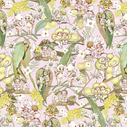 May Gibbs 108" Wideback Blossom Babies Pink MG2000