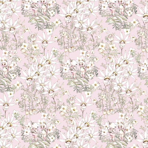 May Gibbs Snugglepot Cuddlepie Pastel Floral Pink MG1020