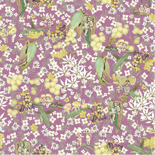 May Gibbs Gumnut Gossips Mauve MG1008