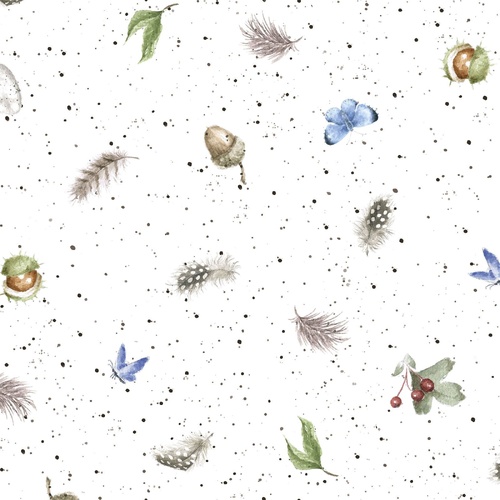 $6.95/Metre - Love Is Little Naturals Feathers Butterflies