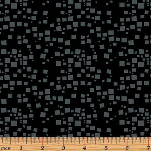 Fabric Remnant-Cat-I-Tude Geo Squares Black 90cm
