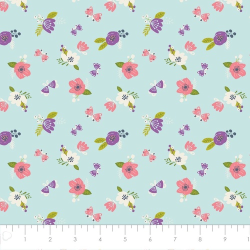 Fabric Remnant- I Believe in Unicorns Flowers 76cm