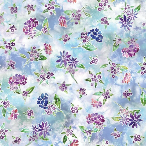 Super Sale Fire & Ice Tossed Floral Blue MASD10052-B 