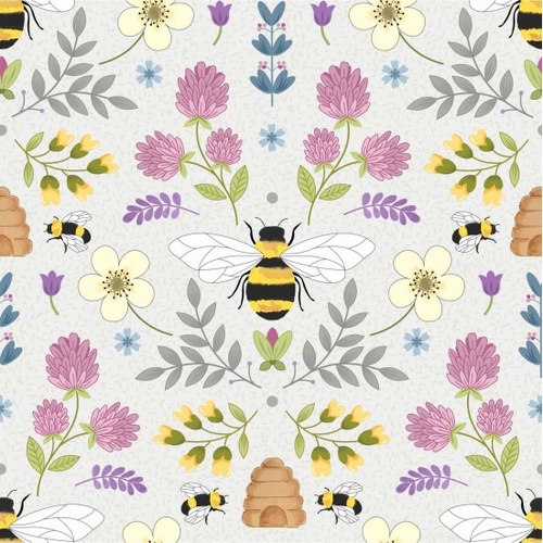 Queen Buzzing Bee Floral Symmetrical 81840-1