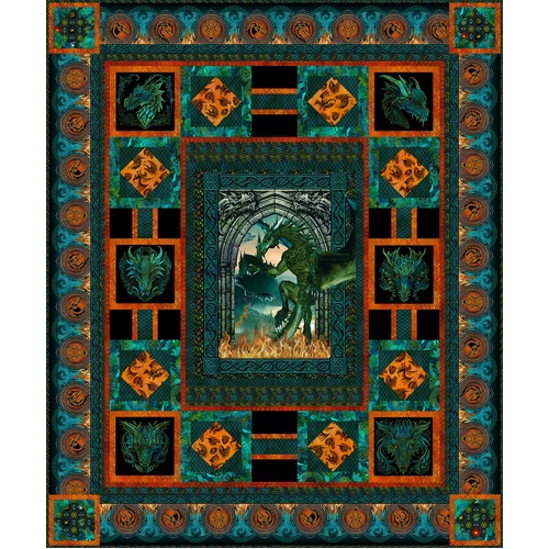 Dragons Emerald Reign Digital Quilt Kit