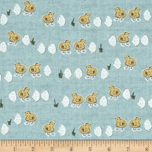 $6.95/Metre -Home Grown Chicks Chickens Blue 