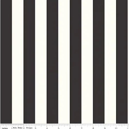 RILEY BLAKE Super Sale 1" Le Creme Stripe Black C650-110