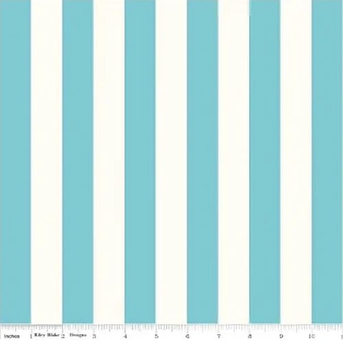RILEY BLAKE Super Sale 1" Le Creme Stripe Aqua C650-20