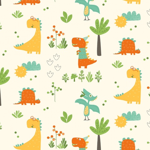 RILEY BLAKE Super Sale Eat Your Veggies Dino Cream C11110