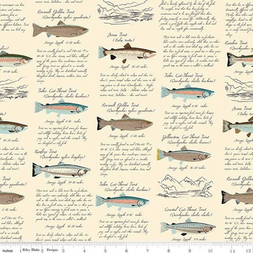 RILEY BLAKE Super Sale Gone Camping Trout Cream C8464