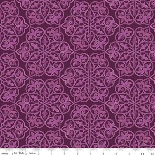 RILEY BLAKE Super Sale Blissful Blooms Damask Eggplant C11912