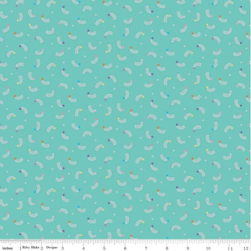 RILEY BLAKE Super Sale Unicorn Kingdom Shooting Stars Teal SC10473