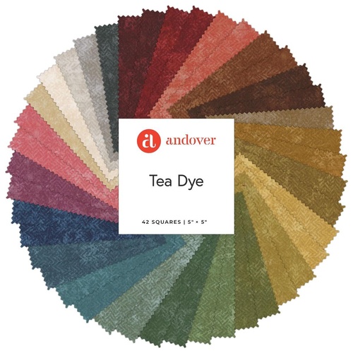 Super Sale Tea Dye LBQ Blenders 5" Fabric Charm Squares