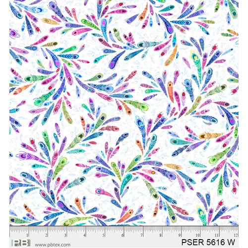 Super Sale Peacock Serenade Scattered Feathers White PSER 5616 W