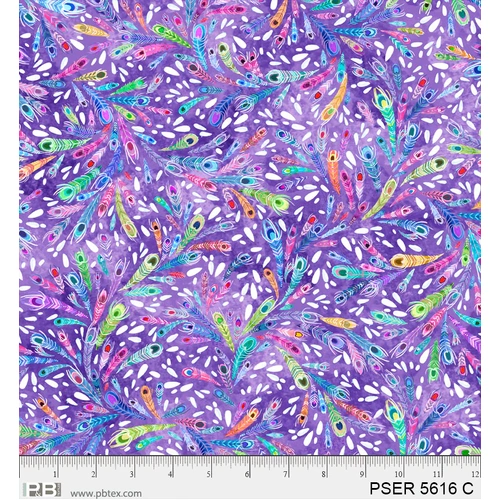 Super Sale Peacock Serenade Scattered Feathers Lavender PSER 5616 C