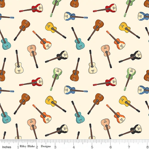 Super Sale Cowboys Scattered Guitars Cream C15496