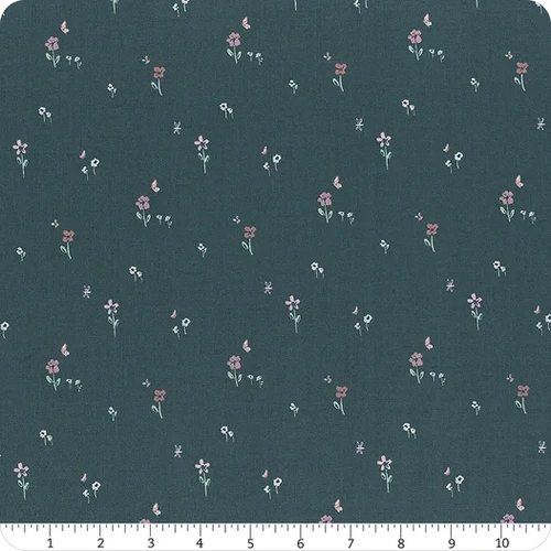Buds & Butterflies Meadow Minuet Floral Emerald C15353