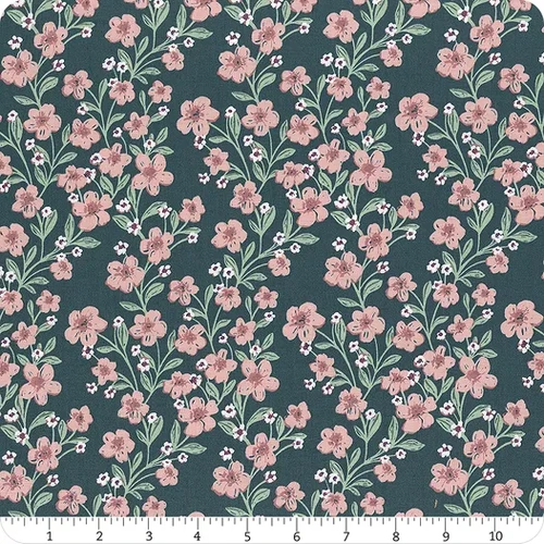 Buds & Butterflies Trailing Bliss Floral Emerald C15351