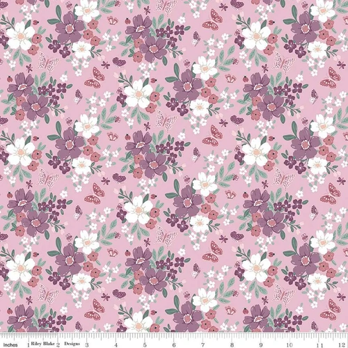 Buds & Butterflies Butterfly Floral Mauve C15350