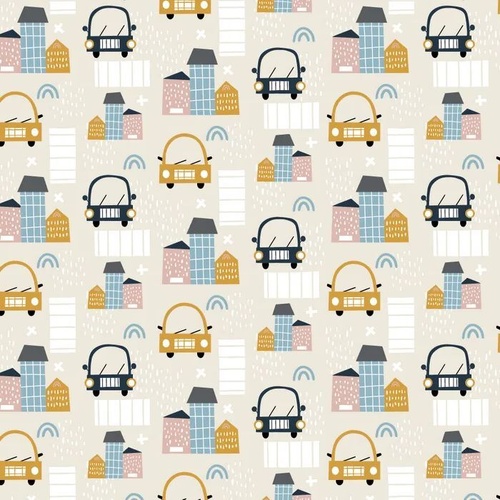 Fabric Remnant-Devonstone Rush Hour Novelty Cars 76cm
