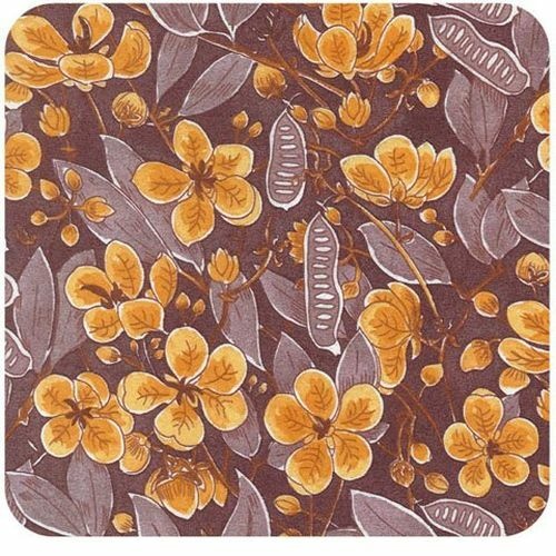 Fabric Remnant-Aboriginal Art Senna Floral 79cm