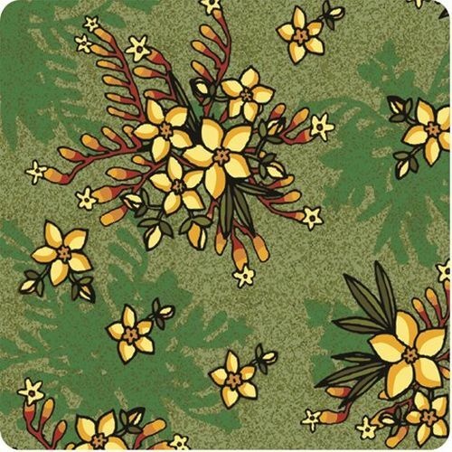 Fabric Remnant-Aboriginal Kangaroo Paw Guinea Flower 55cm